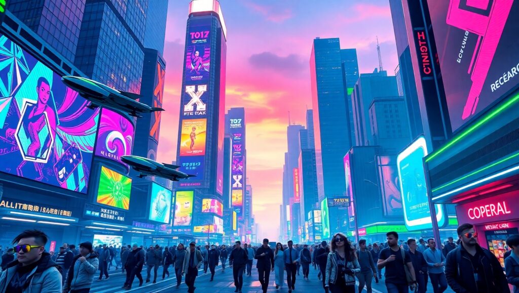 Neon Infusion: Cyberpunk Cityscape – free AI stock image