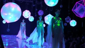 Neon Luminescence on the Runway – free AI stock image