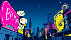 Neon Nights in Pop Art Style – free AI stock image