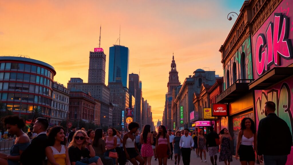 Neon Nights in the City – free AI stock image