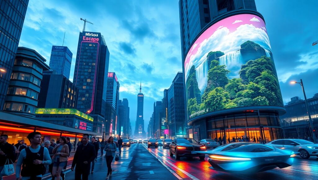 Neon Nights in the Future City – free AI stock image