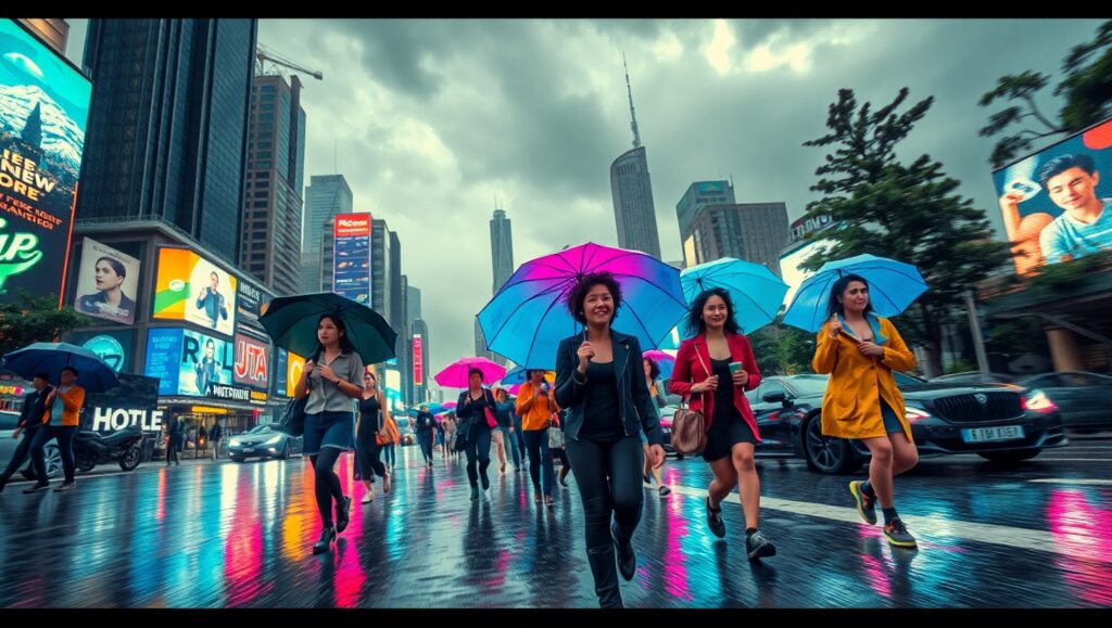 Neon Storm in the – free AI stock image
