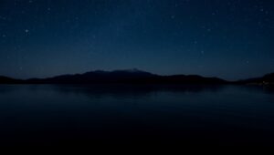 Night Reflections on Serene Waters – free AI stock image