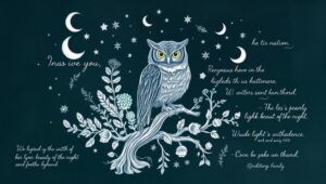 Night Wisdom: Owl Chalkboard Art – free AI stock image