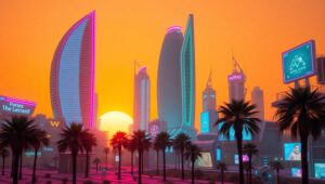 Nostalgic Neon Dreams Awaken – free AI stock image