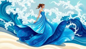 Ocean Inspired Avant-Garde Fashion – free AI stock image