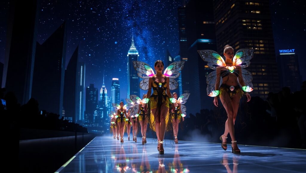 Organic Futurism on the Runway – free AI stock image