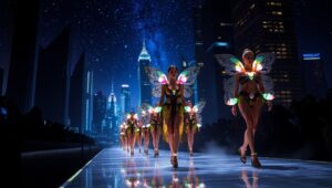 Organic Futurism on the Runway – free AI stock image
