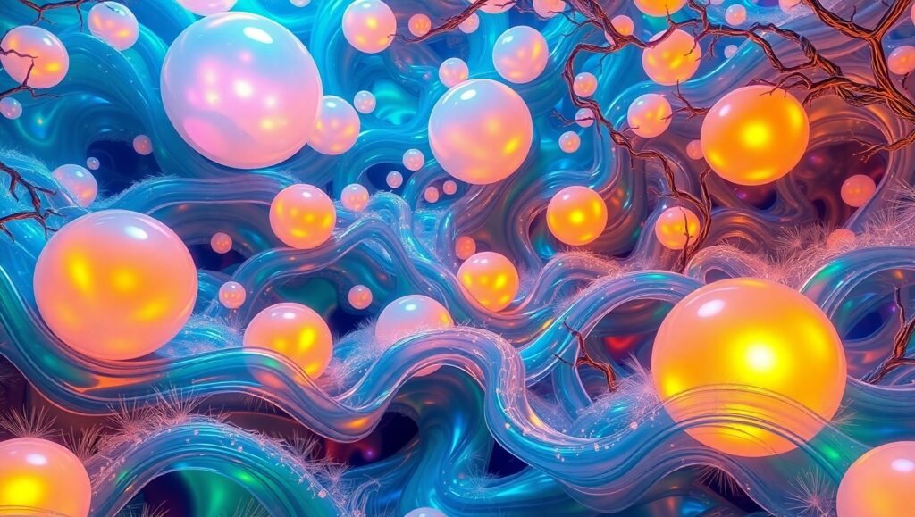 Organic Interplay in Surreal Landscapes – free AI stock image