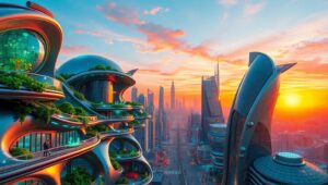 Organic Meets High-Tech Architecture – free AI stock image