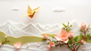 Origami Serenity in Nature – free AI stock image