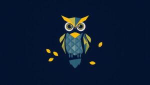 Owl of Wisdom Logo Design – free AI stock image