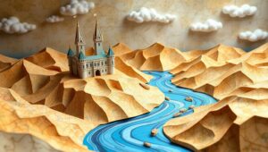 Paper Kingdom Landscape Creation – free AI stock image