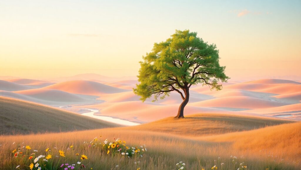 Pastel Serenity in Nature – free AI stock image