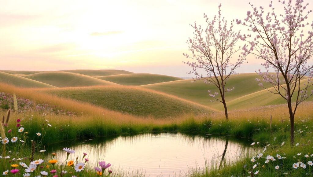 Pastel Serenity in Nature K7B – free AI stock image