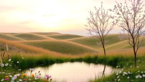 Pastel Serenity in Nature K7B – free AI stock image