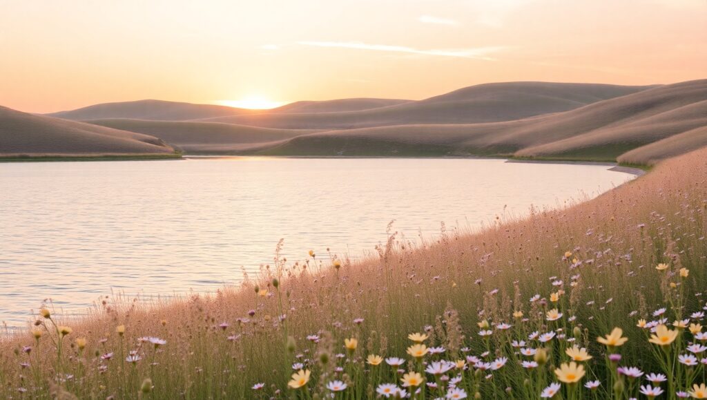 Pastel Serenity in Nature’s Embrace xJx – free AI stock image