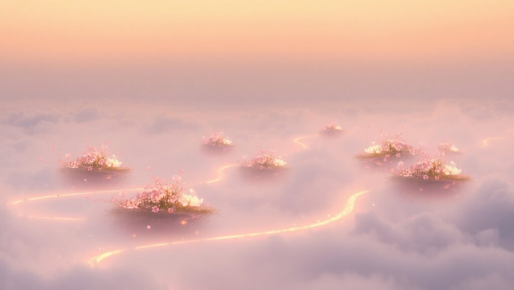 Pastel Skies and Floating Islands – free AI stock image