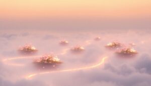Pastel Skies and Floating Islands – free AI stock image