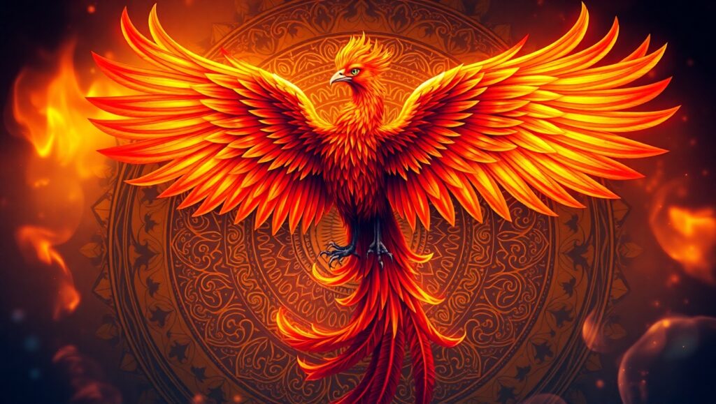 Phoenix Mandala Tattoo Design – free AI stock image