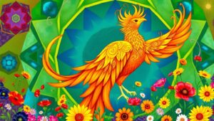 Phoenix of Geometry and Nature – free AI stock image