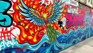 Phoenix Rising: A Graffiti Story – free AI stock image