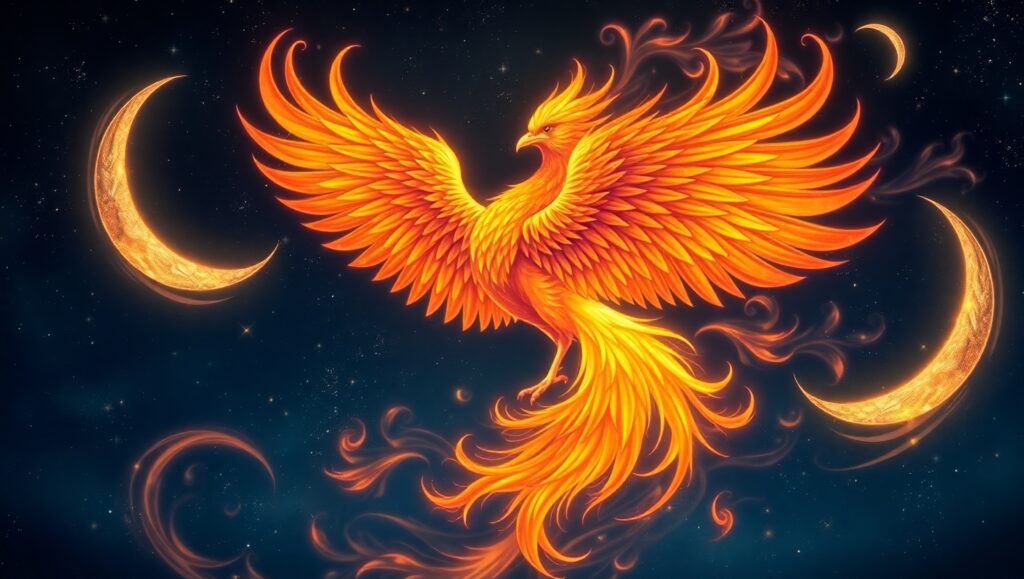 Phoenix Rising: A Tattoo Art Design – free AI stock image