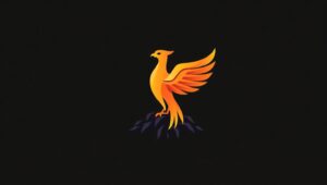 Phoenix Rising Logo Design Concept – free AI stock image