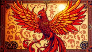 Phoenix Rising with Geometric Patterns – free AI stock image
