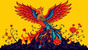 Phoenix vs. Tribals: A Tattoo Journey – free AI stock image