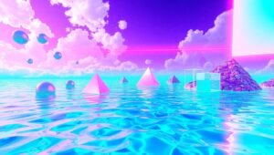Pixelated Dreamscape of Distortion – free AI stock image