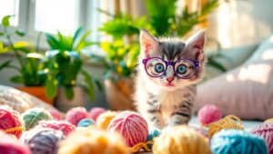 Playful Kitten Adventures in Sunlight – free AI stock image