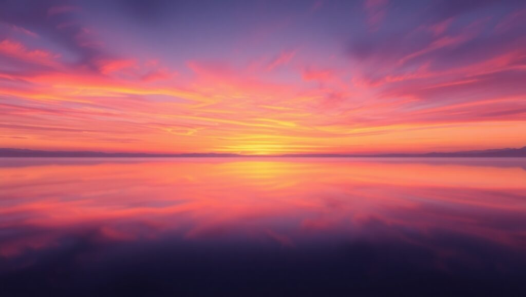 Pointillist Serenity at Sunset – free AI stock image
