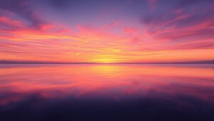 Pointillist Serenity at Sunset – free AI stock image