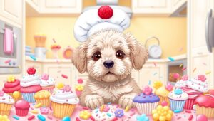 Puppy Chef’s Baking Adventure – free AI stock image