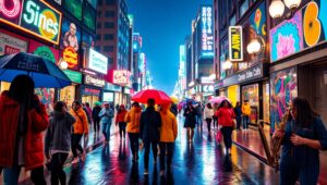 Rainy Night City Vibes – free AI stock image