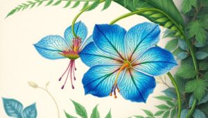 Rare Flower Species Illustration – free AI stock image