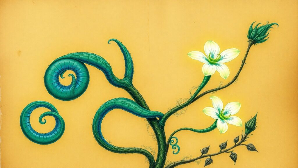 Rare Hybrid Plant in Botanical Art – free AI stock image