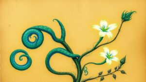 Rare Hybrid Plant in Botanical Art – free AI stock image