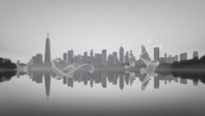 Reflection of Dreams in Monochrome – free AI stock image