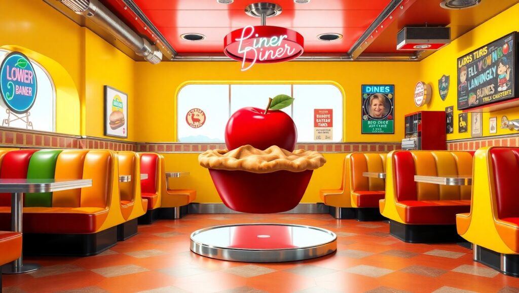 Retro Diner Extravaganza in Pop Art – free AI stock image