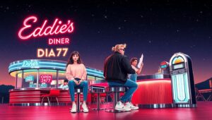 Retro Diner Under the Stars – free AI stock image