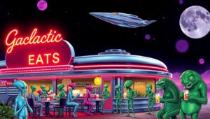 Retro Space Diner Extravaganza – free AI stock image