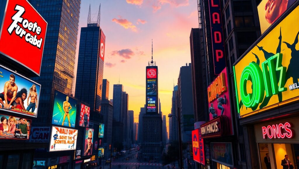 Retro Urban Scene in Bold Colors – free AI stock image