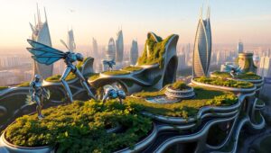 Robots in a Sustainable Future – free AI stock image