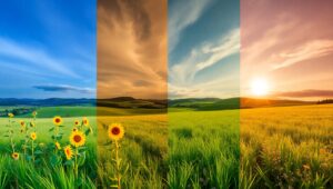 Seasons Unfolding in a Meadow – free AI stock image