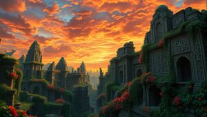 Secrets of the Forgotten Civilization – free AI stock image