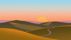 Serene Hills at Sunset – free AI stock image