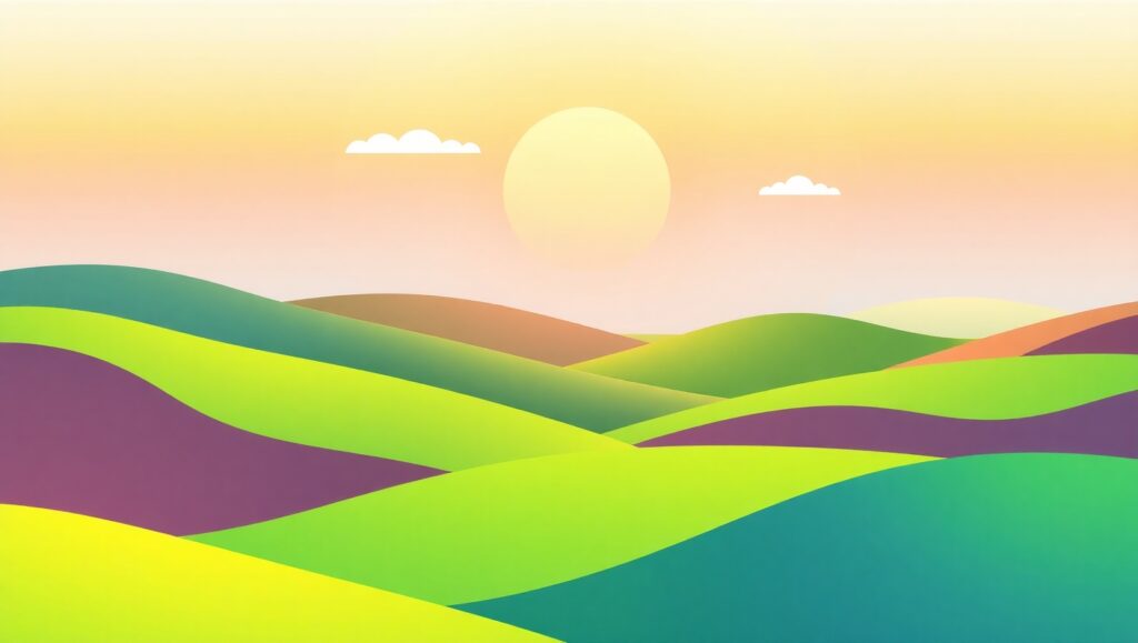 Serene Hills in Vibrant Colors – free AI stock image