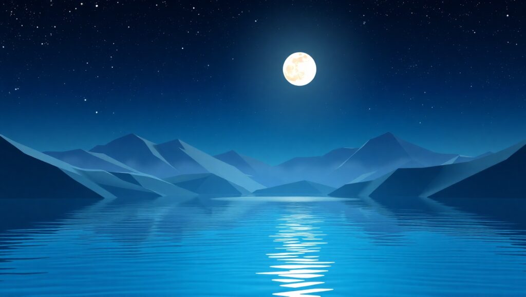 Serene Lake Under Starry Mountains – free AI stock image
